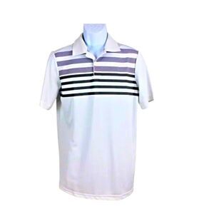 Polo Shirt Short Sleeve Engineered Adidas Purple & Gray Stripe Boy's Size XL